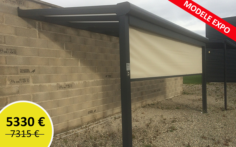Pergola toit en polycarbonate et store ZIP vertical à prix réduit